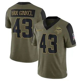 Minnesota Vikings Men's Andrew Van Ginkel Limited 2021 Salute To Service Jersey - Olive