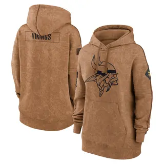 Minnesota Vikings Women's 2023 Salute to Service Pullover Hoodie - Brown