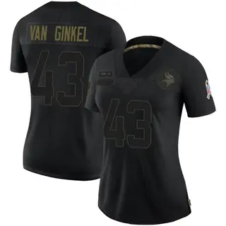 Minnesota Vikings Women's Andrew Van Ginkel Limited 2020 Salute To Service Jersey - Black