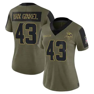 Minnesota Vikings Women's Andrew Van Ginkel Limited 2021 Salute To Service Jersey - Olive