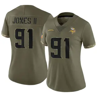 Minnesota Vikings Women's Pat Jones II Limited 2022 Salute To Service Jersey - Olive