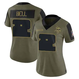 Minnesota Vikings Women's Travis Bell Limited 2021 Salute To Service Jersey - Olive