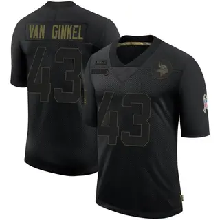 Minnesota Vikings Youth Andrew Van Ginkel Limited 2020 Salute To Service Jersey - Black