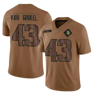 Minnesota Vikings Youth Andrew Van Ginkel Limited 2023 Salute To Service Jersey - Brown