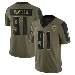 Minnesota Vikings Youth Pat Jones II Limited 2021 Salute To Service Jersey - Olive