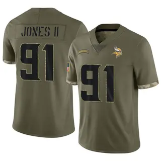 Minnesota Vikings Youth Pat Jones II Limited 2022 Salute To Service Jersey - Olive