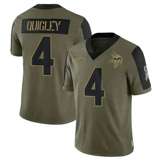 Minnesota Vikings Youth Ryan Quigley Limited 2021 Salute To Service Jersey - Olive