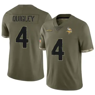 Minnesota Vikings Youth Ryan Quigley Limited 2022 Salute To Service Jersey - Olive