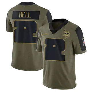 Minnesota Vikings Youth Travis Bell Limited 2021 Salute To Service Jersey - Olive