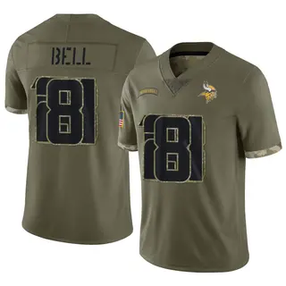 Minnesota Vikings Youth Travis Bell Limited 2022 Salute To Service Jersey - Olive