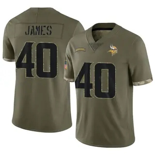 Minnesota Vikings Youth Ty James Limited 2022 Salute To Service Jersey - Olive